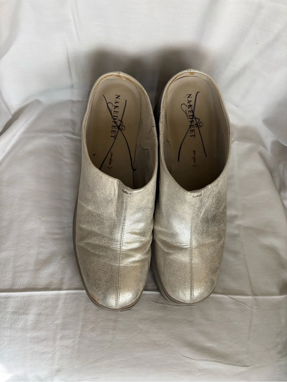 Coach Metallic Silver Platform Clogs